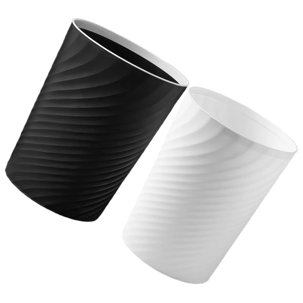 

2 Pcs Garbage Bin Plastic Can Round Bucket Household Trash Office Waste Bedroom