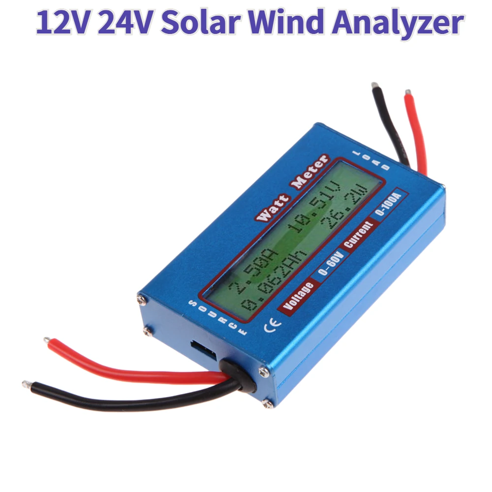 

Анализатор мощности постоянного тока ватт вольт Амперметр 12 В 24 в анализатор солнечного ветра ЖК цифровой измеритель тока и энергии постоя...