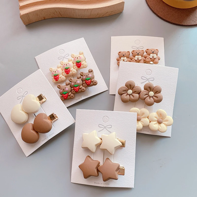 

2Pcs/set Cute Flower Hairpins for Girls Kids Hair Clips Hairclips Hair Accessories Baby Girl Children Princess Hairclip Hairpin