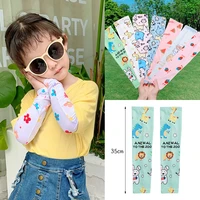 children arm sleeves ice silk gloves for baby kids outdoor sunscreen arm sleeves colorful cute cartoon elastic sleeveless gloves