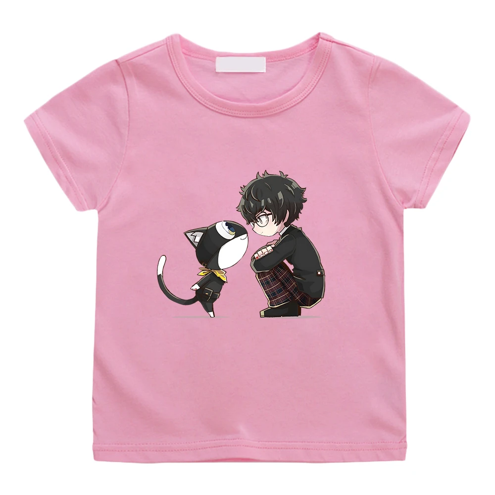 

Morgana Cat Persona 5 Printing T-shirt Cartoon Graphic Printing Children Tee-shirt 100% Cotton Boys/Girls Children Tshirts Cute