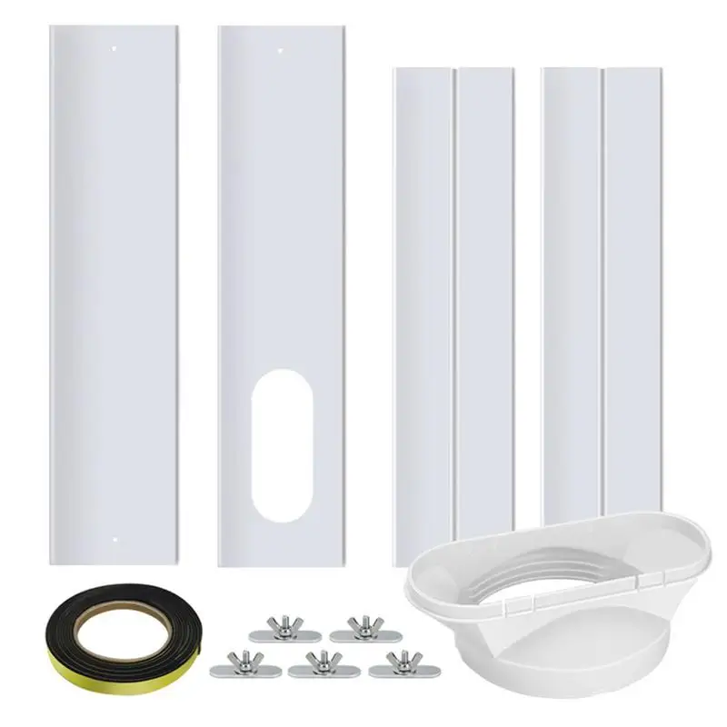 

10pcs Window Slide Plate Kit Wind Shield Sealing Plate Kit Adjustable Length Ventilation Kit Window Adaptor For Air Conditioner