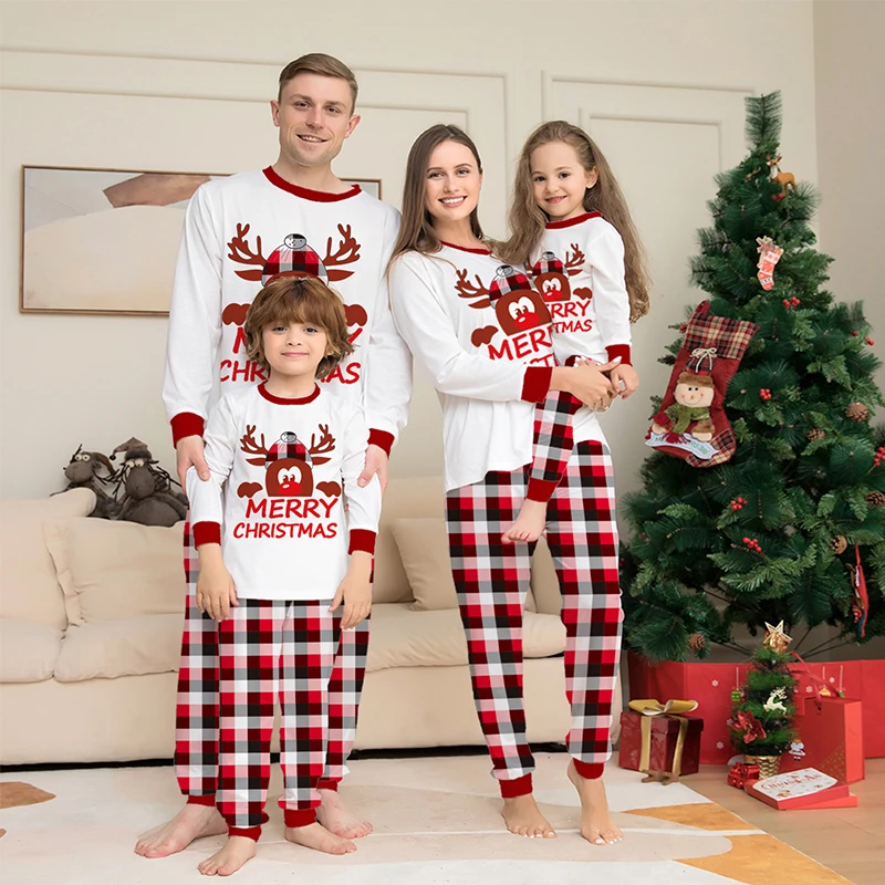 

Семейные рождественские новинки 2022, пижамы для мам и детей, одинаковые костюмы, одежда для сна, рождественские пижамы для маленьких мальчик...