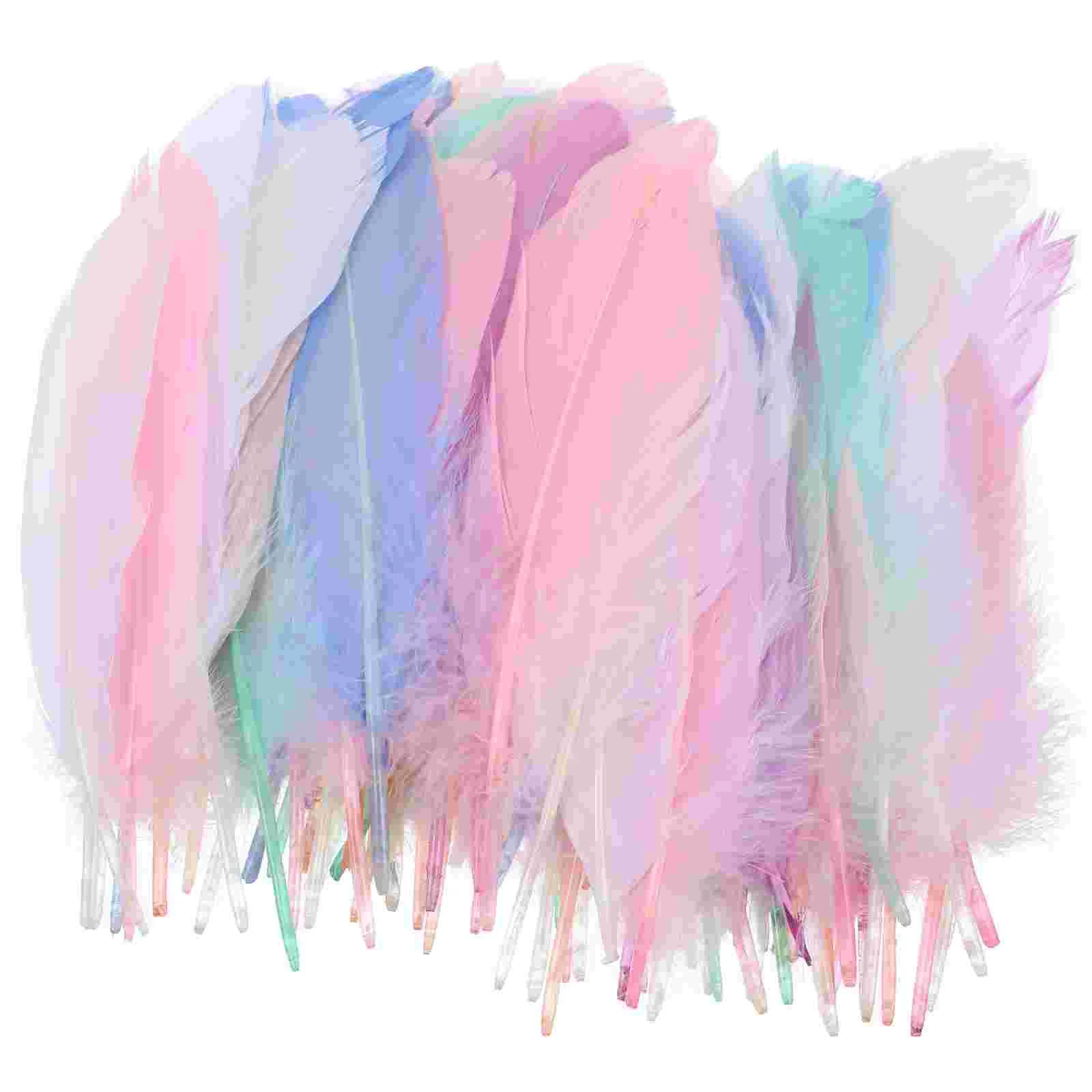 

2 Bags Colorful Plumes Bulk Decor Colored Feathers Craft Printing Beautiful Goose Wedding Photograph Prop