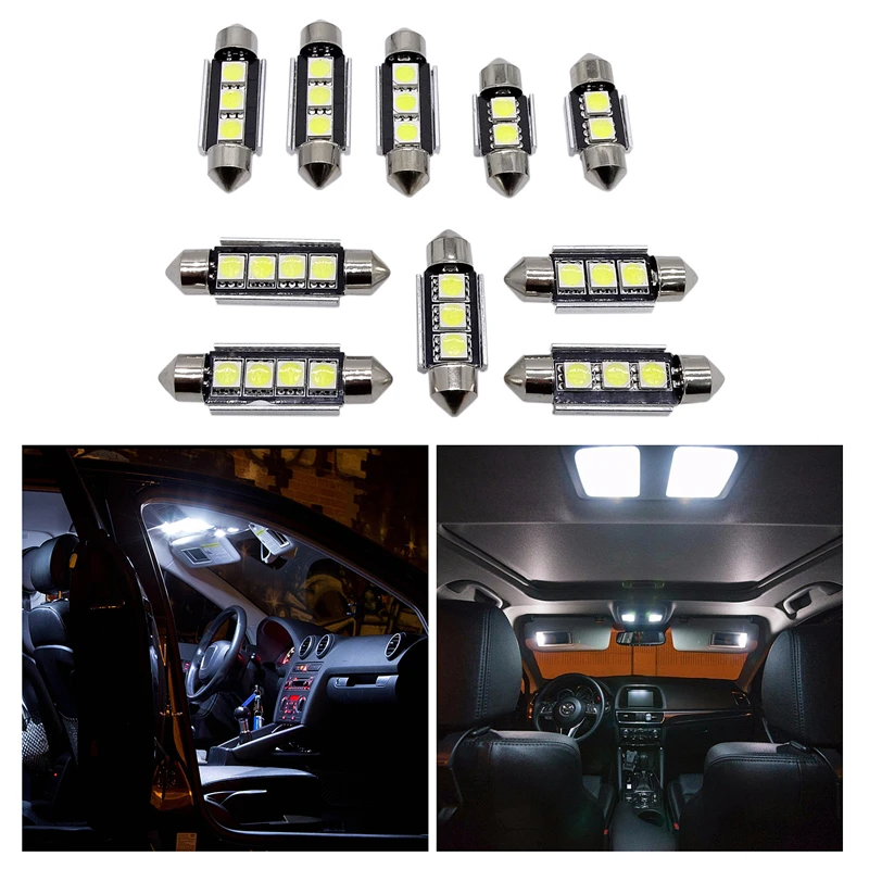 15 шт. Комплект ламп декодирования салона автомобиля T10 5050 комплект ламп для Mercedes-Benz C Class W203 2000-2007