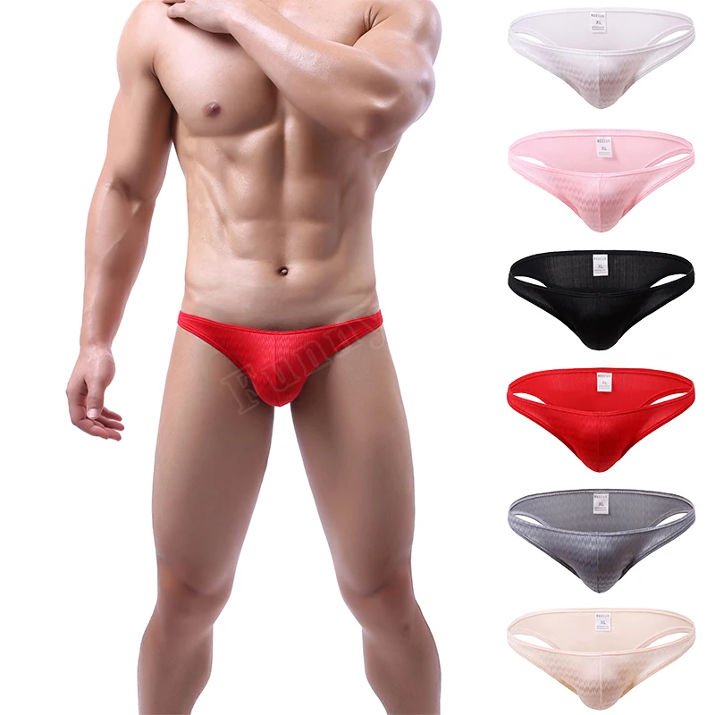 

Four Seasons Men's Triangle Sexy Brushed Jacquard Nylon 3D Three-dimensional Single-layer Front Crotch Soft Sexy Underwear