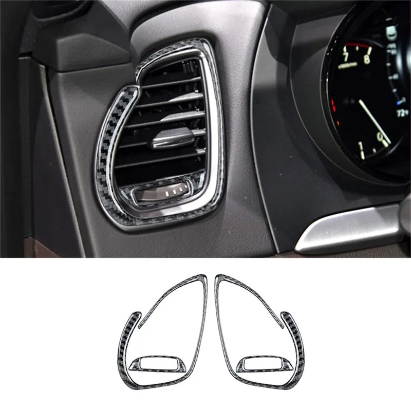 

4pcs Car Dashboard Side Air Outlet Decoration Frame Cover For Mazda CX-9 2016-2022 Carbon Fiber Air Vents Stickers