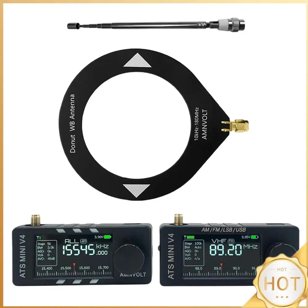 Фото Портативное AM/FM-радио AMNVOLT V4 ATS MINI с усилителем для наушников и 1,9-дюймовым IPS-экраном для прогулок, походов и кемпинга №1