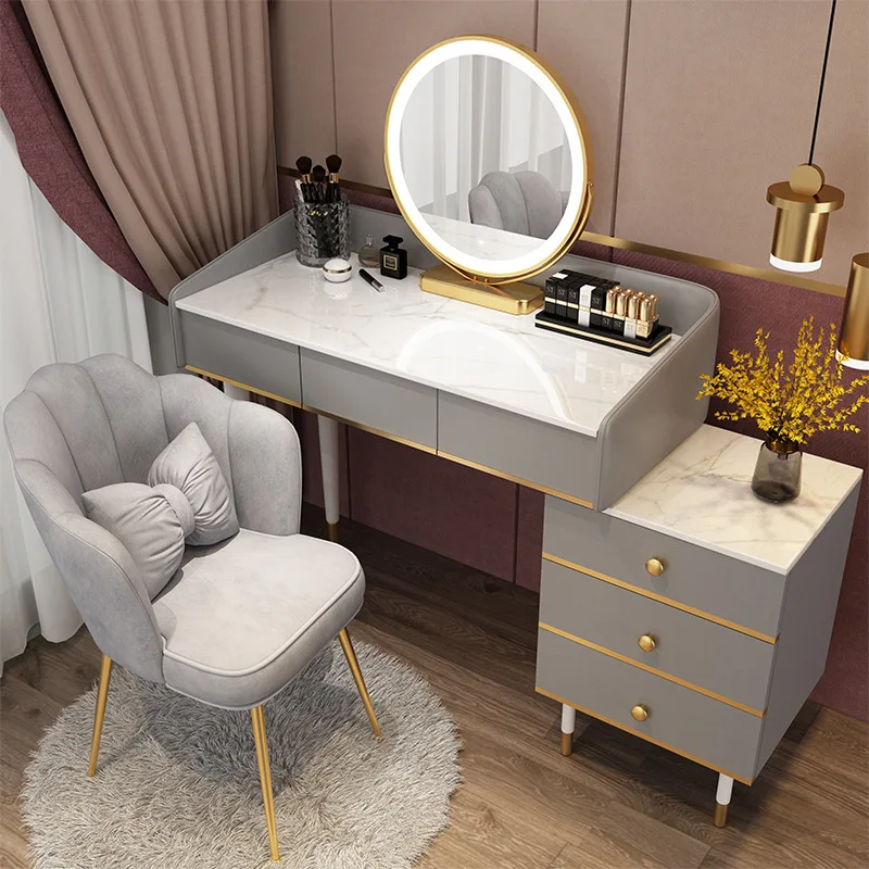 

Dressing Table with Led Mirror for Bedroom Modern Minimalist Multifunctional Storage Cabinet Makeup Table Household Furniture