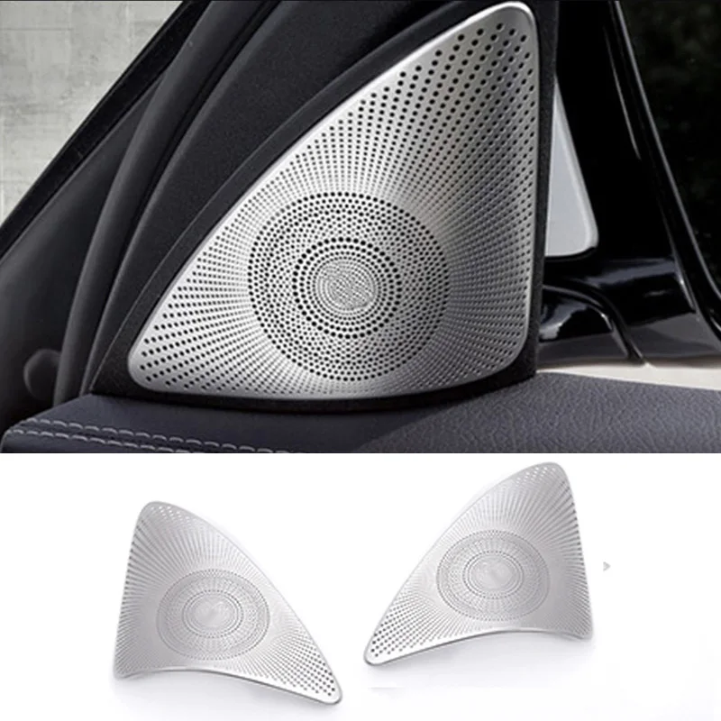 

For Mercedes-Benz E Class W213 2017-2020 2x Stainless Front Door Speaker Panel Cover Trim Car Interior Accessories