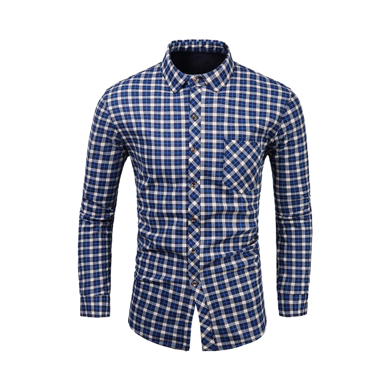 

Plus Size XS~XXL New Pure Cotton Flannel Plaid Shirts For Mens Long Sleeve Dress Shirt Male Casual Soft Comfort Slim Fit Clothin