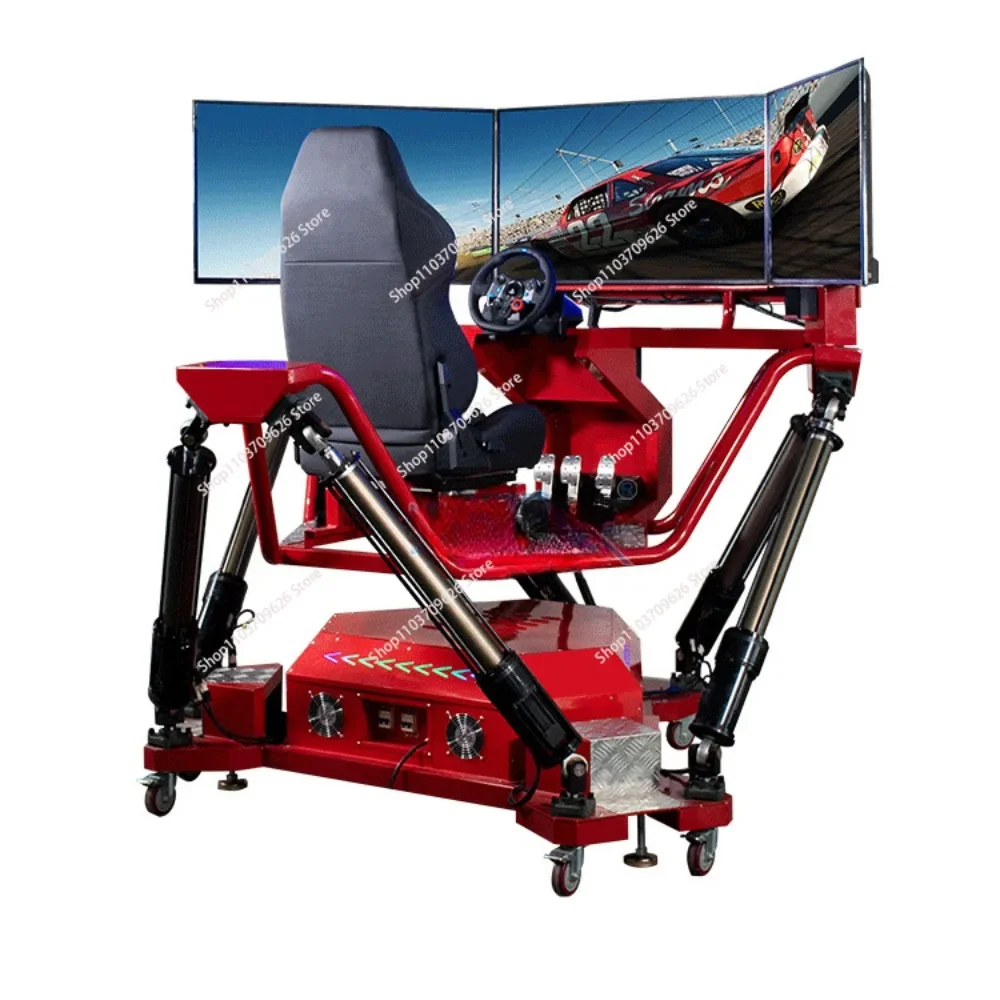 360-градусный VR-симулятор гоночного автомобиля 3 экрана 6 DOF виртуальная игра для