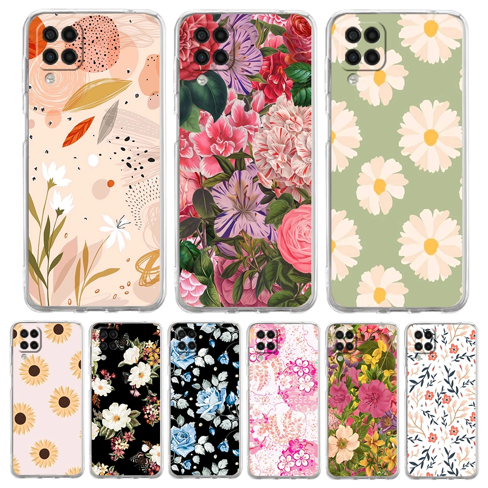 

Чехол для телефона с цветочным рисунком для Samsung Galaxy A32 A53 A52 A72 A13 A22 A51 A71 A41 A31 a21
