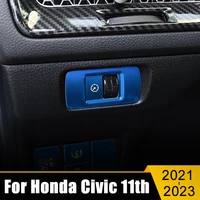 for honda civic 11th gen 2021 2022 2023 stainless car headlight fog lamp switch button decoration cover trim sticker accessories