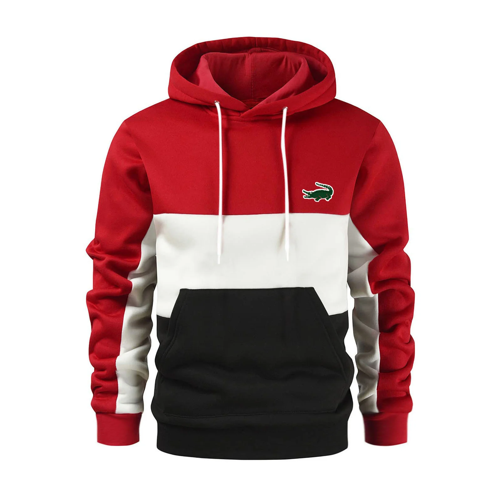 2023 New Spring and Autumn Men's Fashion Color-blocking Sweaters European and American Men's Color-blocking Hoodies Hot Selling