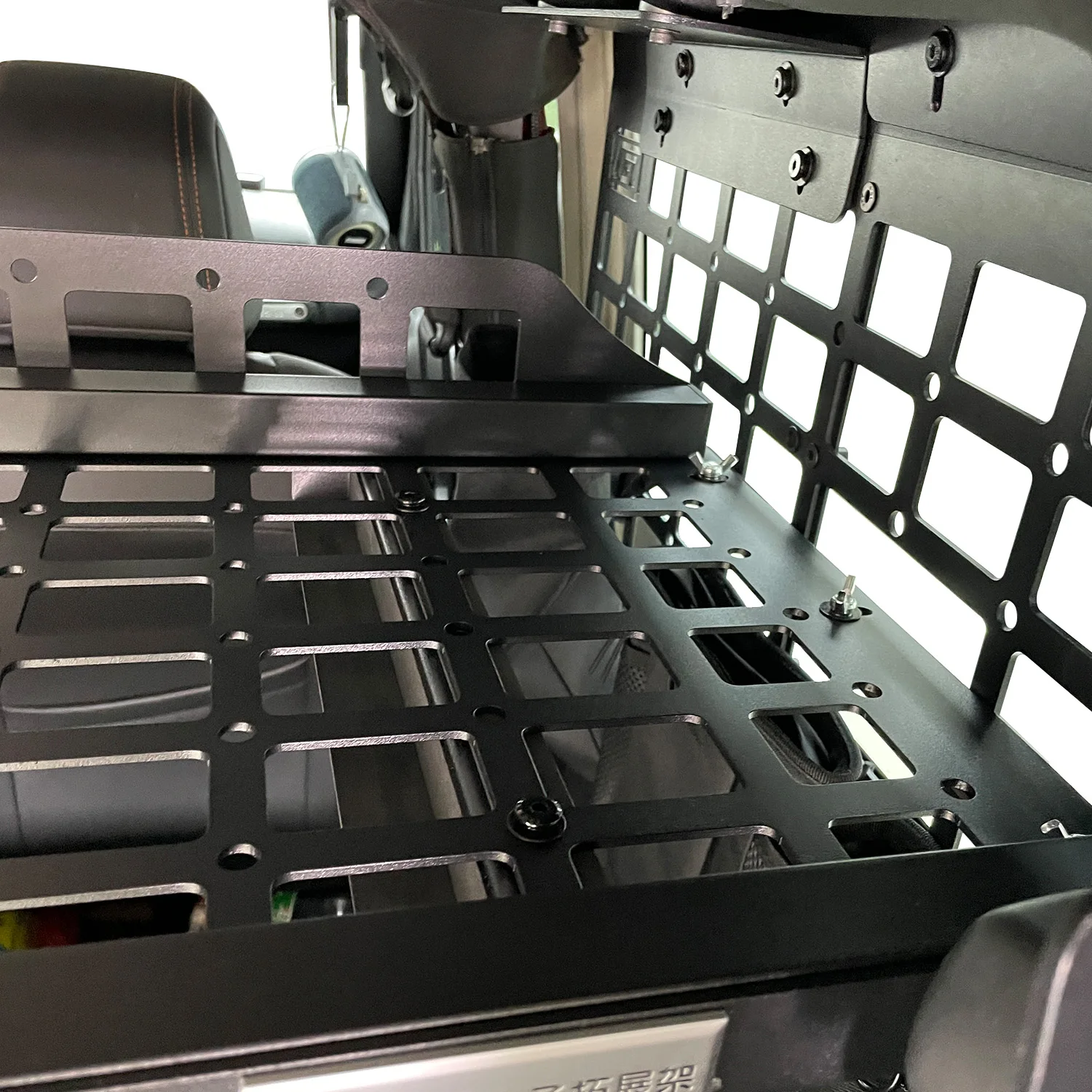 Фото Для Jeep Wrangler JK 2dr 2007-2017 Автомобильная панель Molle, задняя полка для багажника, стойки для хранения, грузовые органайзеры, 1 комплект №5
