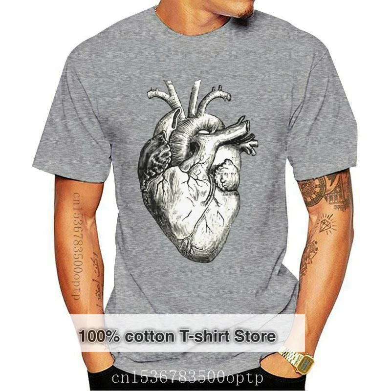 

Новинка, лидер продаж 2021, летняя модная футболка в форме сердца, винтажная анатомическая сердцебиения, биология, медицинская маленькая, что...