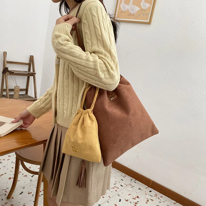 Модная сумка-ведро на шнурке женская версия Instagram модная сумка плечо большой