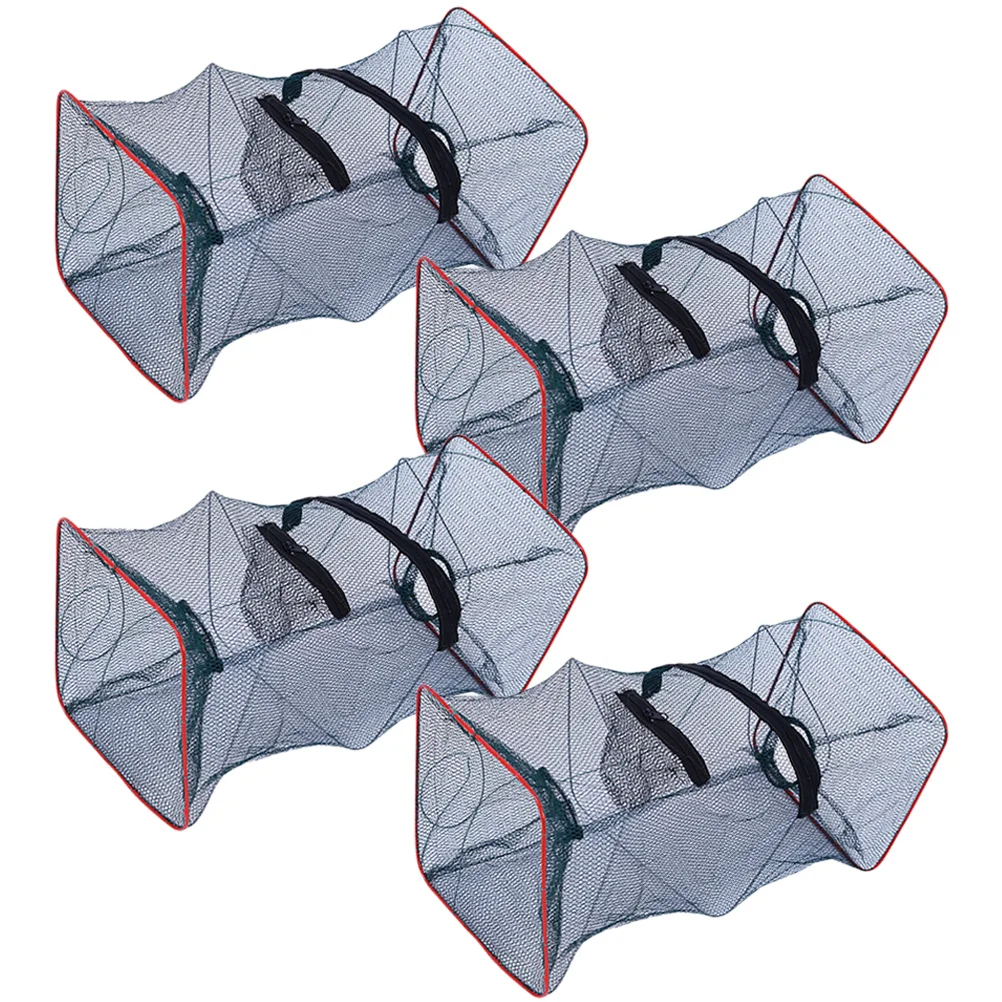 4Pcs Fishing Bait Casting Crawfish Lobster Shrimp Collapsible Cast Net Fishing Nets