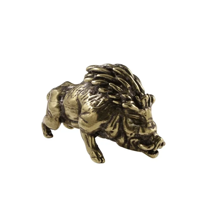 Латунная статуя дикого кабана свиньи винтажная имитация животного