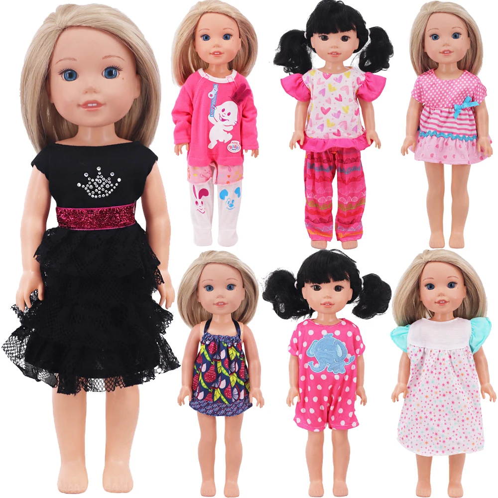 

Одежда для кукол с милым принтом животного для куклы Paola Reina и платья Wellie Wisher 14,5 дюйма, аксессуары, боди, Одежда для куклы Нэнси, подарки