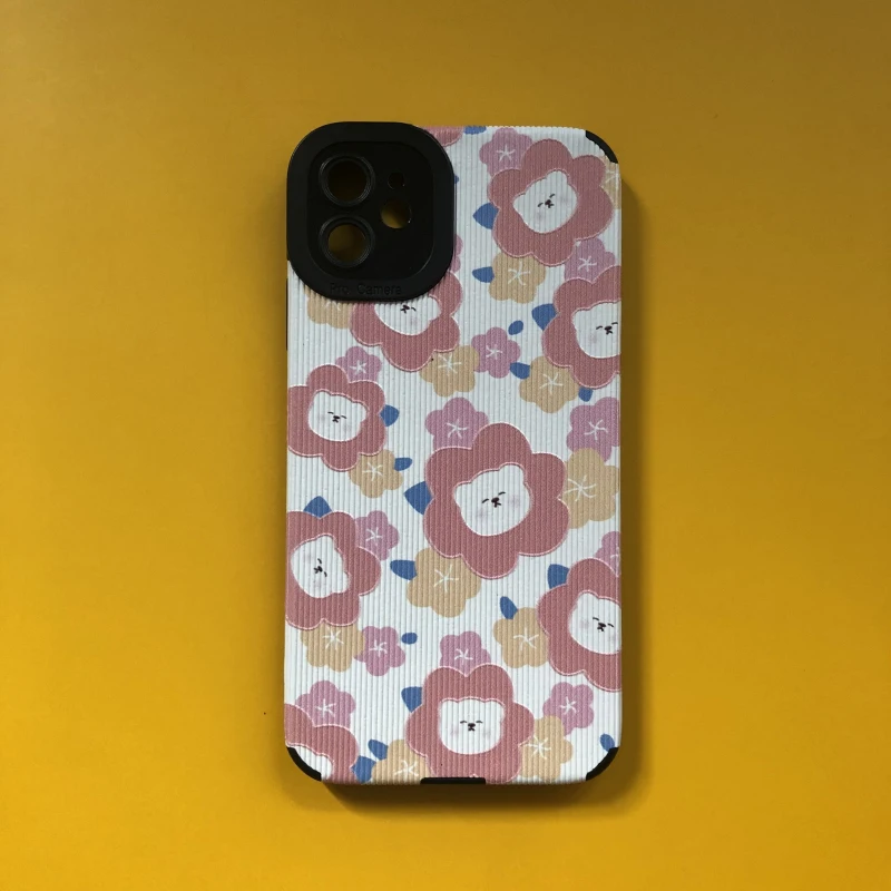 

Защитный Ударопрочный силиконовый чехол для камеры для iphone 11 14 pro max 13 mini 12, чехол для iphone xr xs x 7 8 plus, медведь, цветы