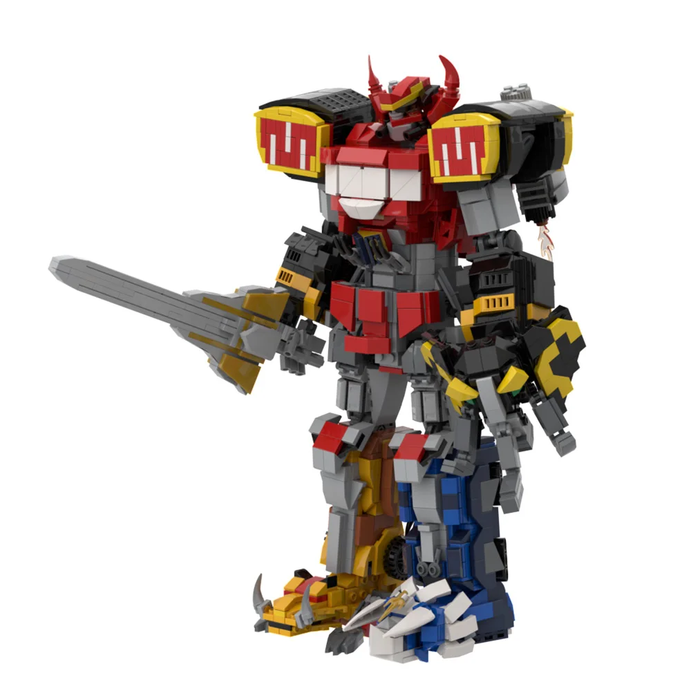 Модель MOC Dino Mecha строительные блоки Mightys Morphined фигурка команды дионозавра Megazord