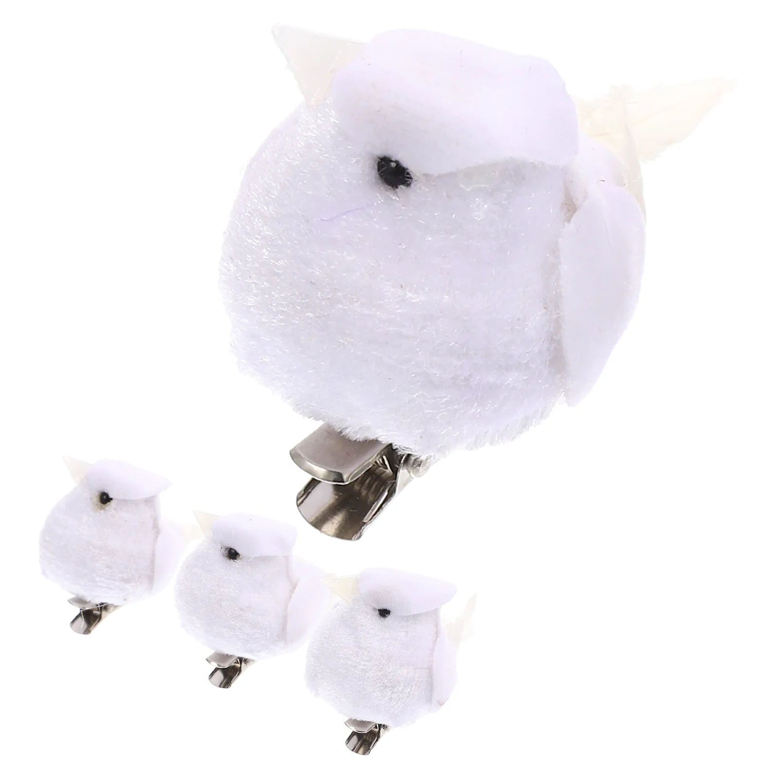 

4 Pcs Simulation White Bird Clip Birds Artificial Fake Parrot Feathered Pirate Shoulder Prop