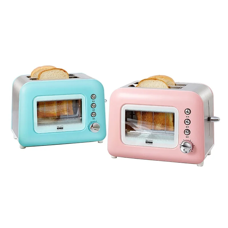 

Automatic Electric Toaster Bread Baking Machine Stainless Steel Breakfast Sandwich Maker View Window Toast Grill Oven 2 Slices