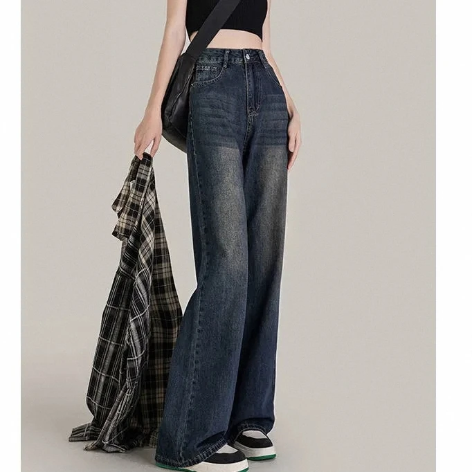 

Женские винтажные джинсы-клеш с завышенной талией, свободные универсальные узкие джинсы с широкими штанинами, Осень-зима 2022