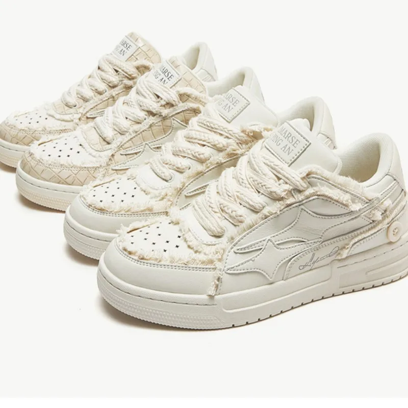 Туфли женские с круглым носком Вулканизированная подошва перекрестной