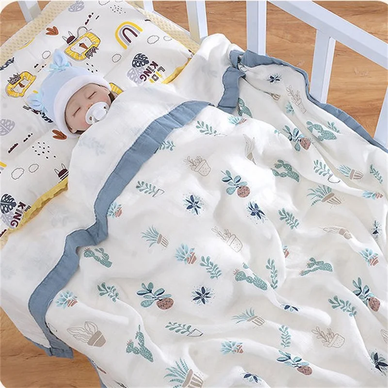 Baby Gauze Blanket Newborn 4-layer Muslin Cotton Soft Absorbent Swaddle Blankets Baby for Beds Shower Wipes Toddler Crib Quilt