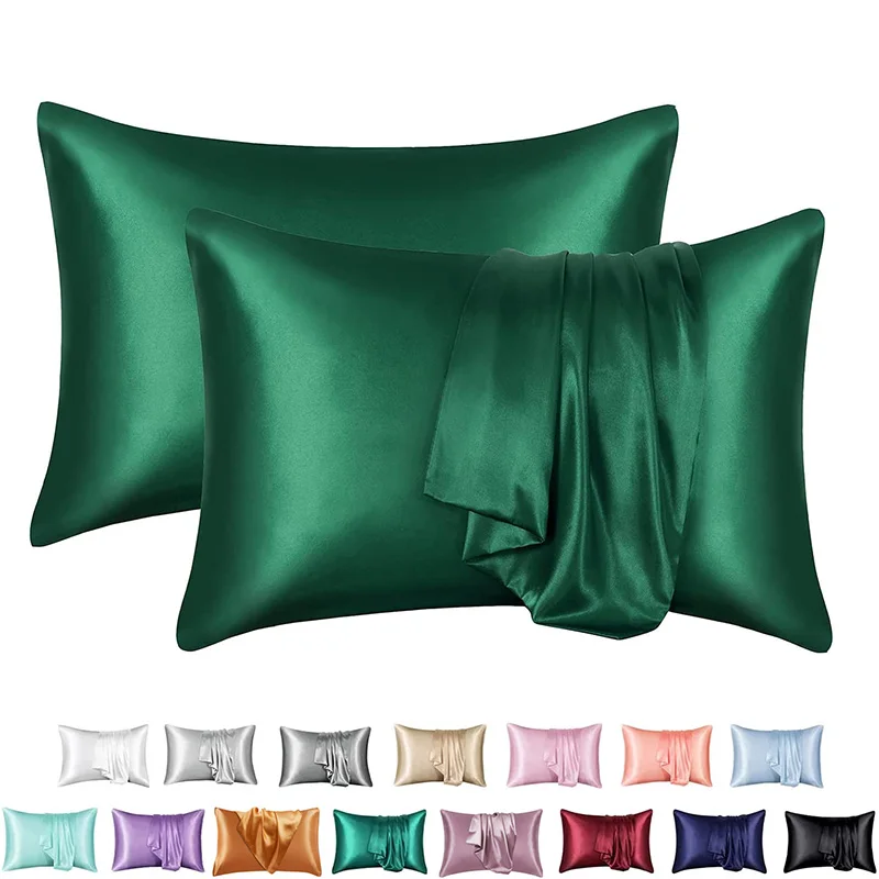 

2pcs Silk Pillowcase Pillow Cover Silky Satin Hair Beauty Pillowcase Comfortable Pillow Case for Bedroom Pillows Home Decor