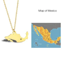 megin d stainless steel titanium vintage mexico map hip hop pendant collar chains necklace for mexican men women gift jewel
