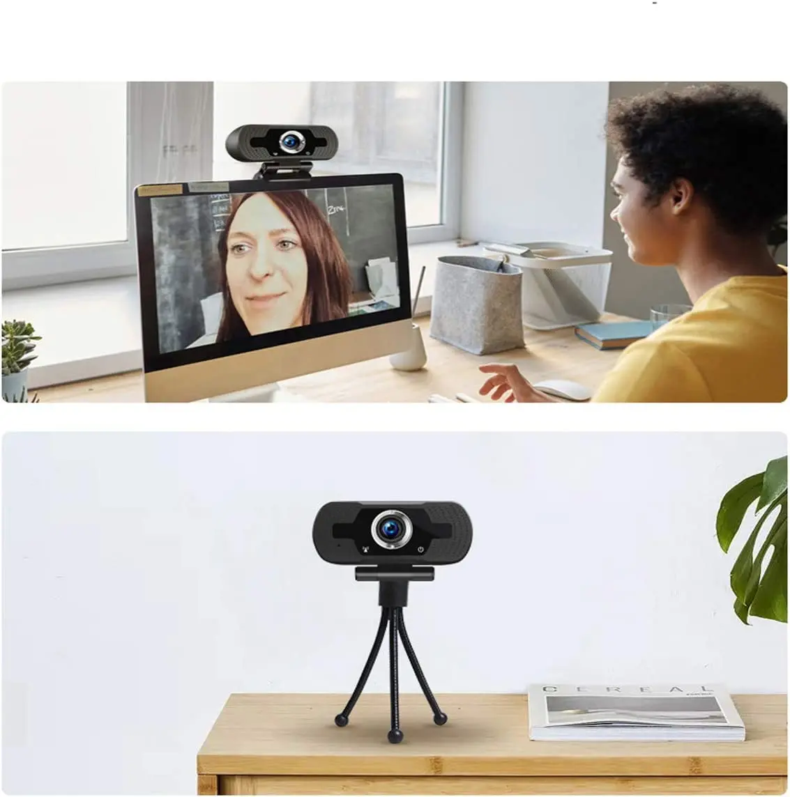 

1080P HD NP PC Webcam com microfone embutido - Câmera de computador USB para transmissão ao vivo, videochamada e gravação -