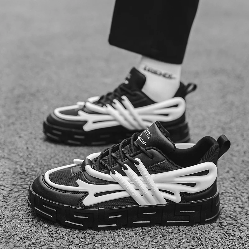 

2023 New Brand Men's Fashion Sneakers Thick Platform Lightweight Breathable Men Shoes Casual Chunky Trainers Male Footwear