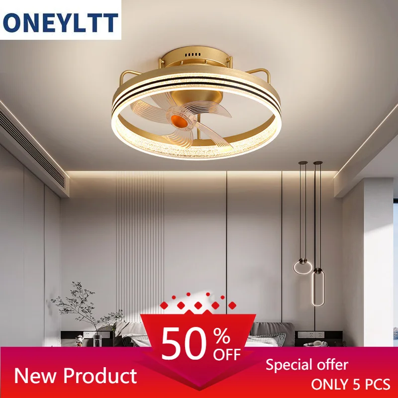 

Modern LED Ceiling Fan Light With App and remote Control Mute 3-Wind Adjustable Speed Dimmable Ceiling Light for living room
