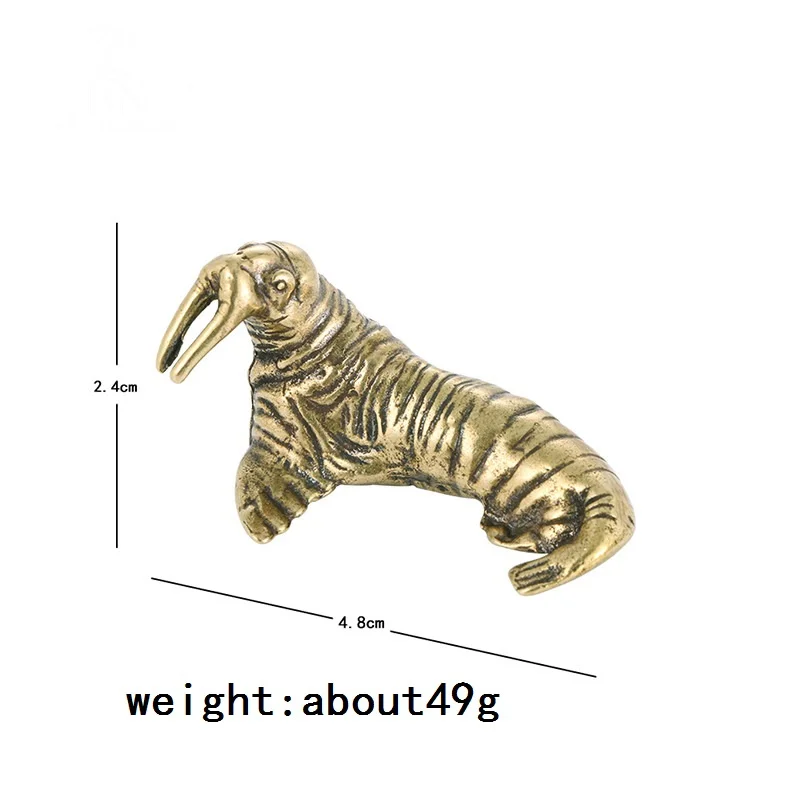 

Твердые латунные фигурки морж, миниатюры, украшение для гостиной, настольного компьютера, чай, домашнее животное, морское животное, маленькая статуя, игрушки, поделки, украшения для дома