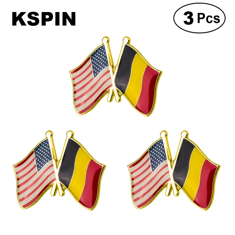 

U.S.A & Belgium Frendship Lapel Pin Brooches Pins Flag badge Brooch Badges