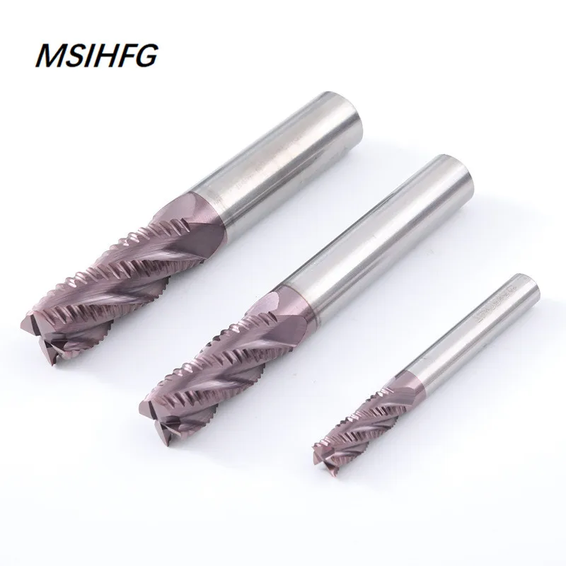 

HRC55 4 Flute Flat Milling Cutter A wood Copper Processing CNC Router Tungsten Steel Sprial Bit Carbide End Mill