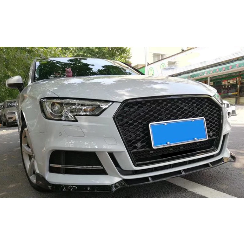 Фото Решетка радиатора без логотипа, полная сетчатая, из ABS-пластика, для Audi A3 S3 в стиле RS3 с Quattro, 2017-2019 гг. №5