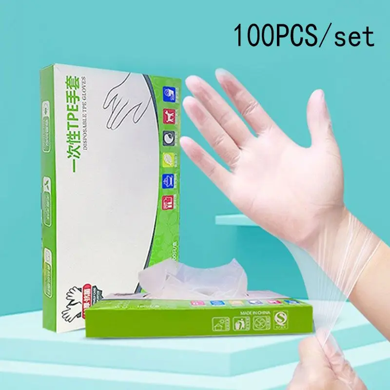 

100Pcs Disposable Gloves Latex Food-grade Household Protective TPE Gloves Disposable Gloves TPE Protective Sleeve S/M/L