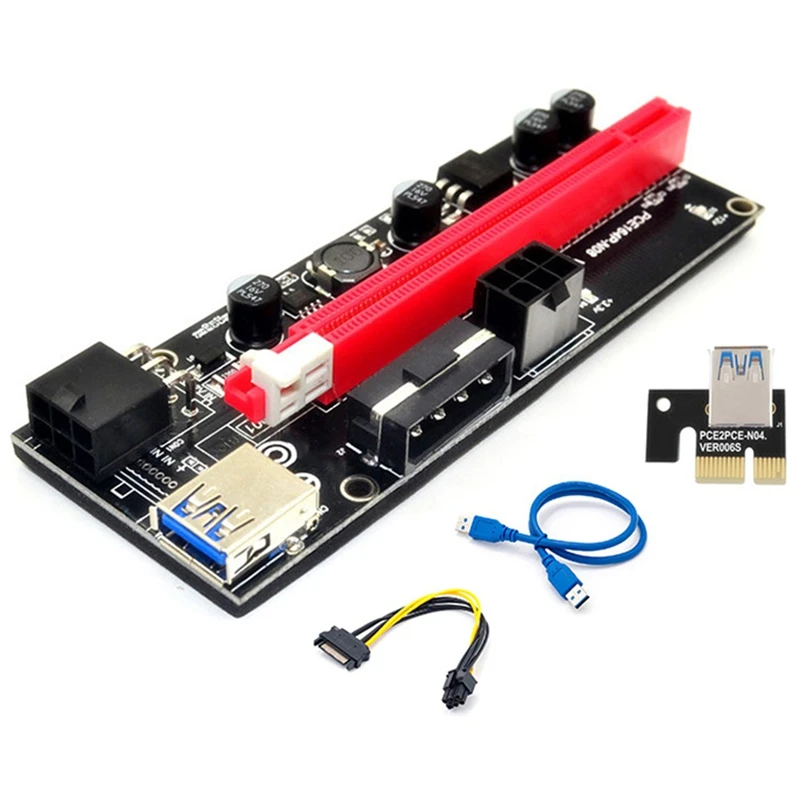 4 шт. новейшая версия версии009 USB 3.0 Pci-E Riser Ver 009S Express 1X 4X 8X 16X Карта адаптера Sata 15Pin на