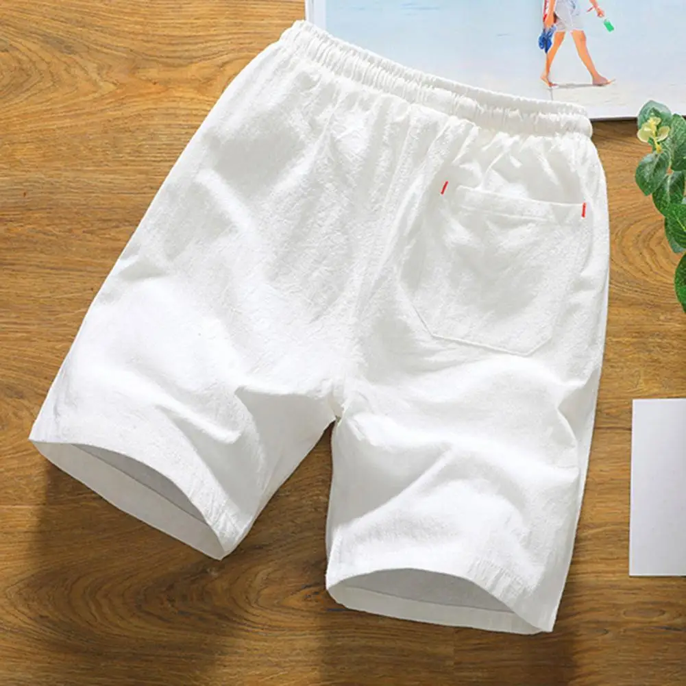 

Lightweight Popular Lace-up Straight Short Pants Thin Men Shorts Mid Waist for Daily Wear