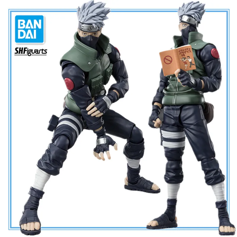 

Bandai Naruto：Shippūden Anime Figure SHF Hatake Kakashi 2.0 The Hero of Sharingan Action Figure Toys for Kids Gift Model Dolls