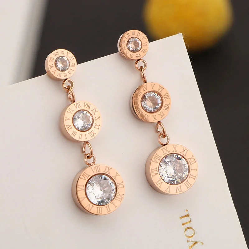 

Fashion Classic Luxury High Quality Titanium Steel Roman Earrings Gift Banquet Wedding Women Jewelry Earrings 2022