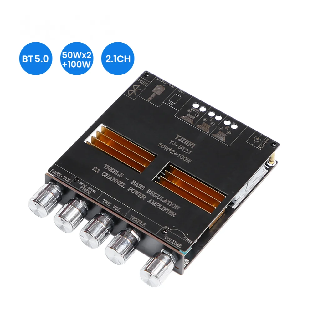

AIYIMA TPA3116 Power Subwoofer Amplifier Board 2x60W+100W 2.1 Bluetooth 5.0 TPA3116D2 Audio Sound Amplifier AUX USB Amplificador