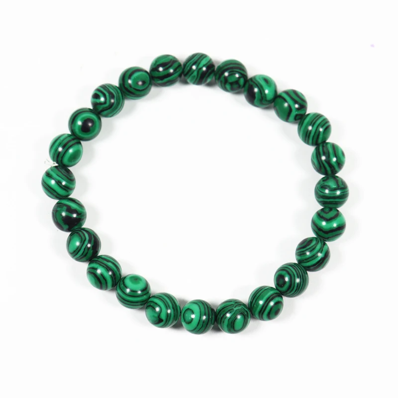 Chrysocolla Malachite Bracelets Women Men Natural Stone Beads Bracelet Round Diabetes Relief Bracelet Healing Jewelry 6/8/10mm images - 6