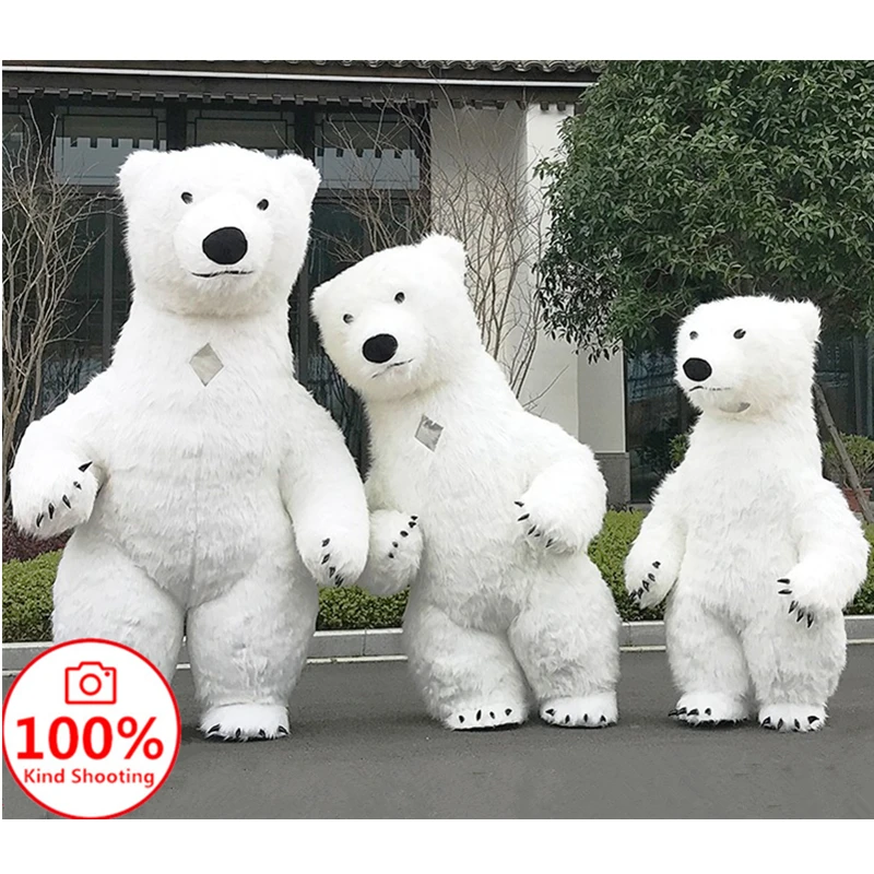 Polar Bear Mascot Inflatable Costume 2m/2.6m/3m Giant Plush Doll Cosplay Panda