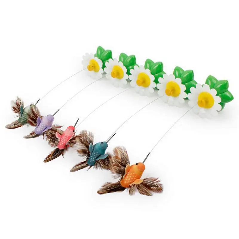 

Electric Cat Toy Rotating Flying Bird Cat Toy Interesting Flowers Green Leaf Interactive Pet Scratching Toy Support Dropshipping